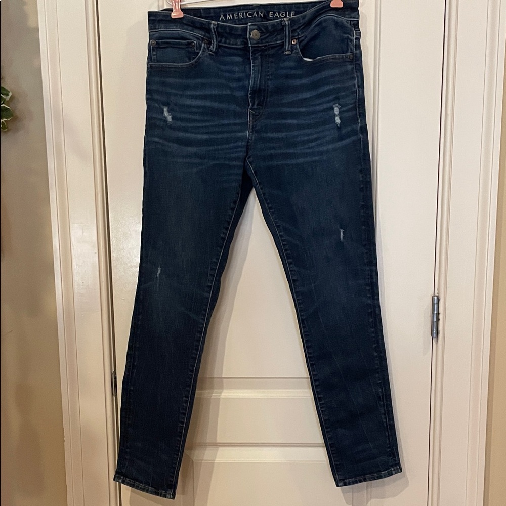 American Eagle Outfitters Women's Deep Blue Skinny Jeans